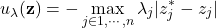 \[u_\lambda(\textbf{z}) = -\max_{j\in{1, \cdots, n}}\lambda_j|z_j^* - z_j|\]